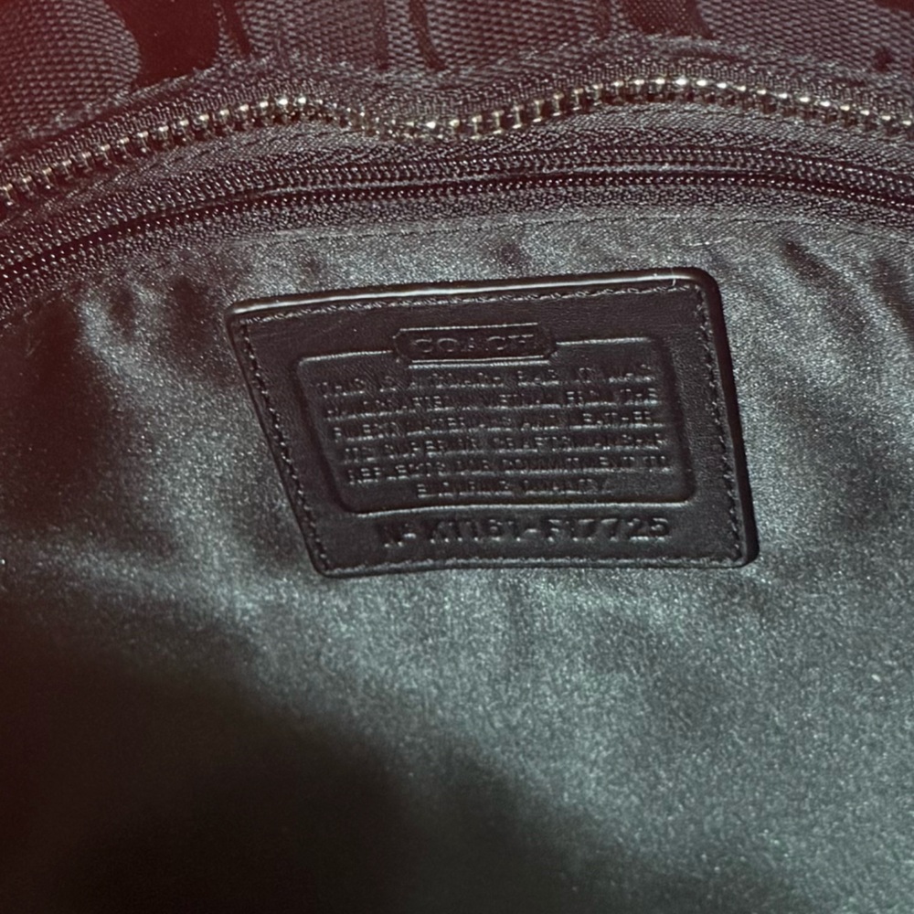Authentic Coach tote with black iconic logos and black leather trim. - Picture 13 of 13